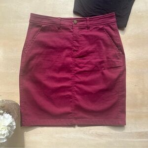 Women’s maroon red casual denim skirt size 10 office work business 41 hawthorn